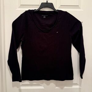 Tommy Hilfiger Jumper Womens XL Black Long Sleeve  Sweatshirt Size XL